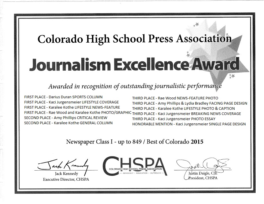 Journalists Garner Awards from CHSPA