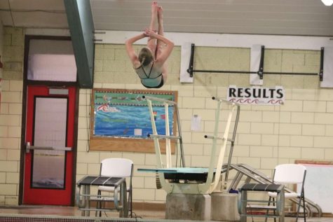 Maddux Chapman (25) during her dive. 