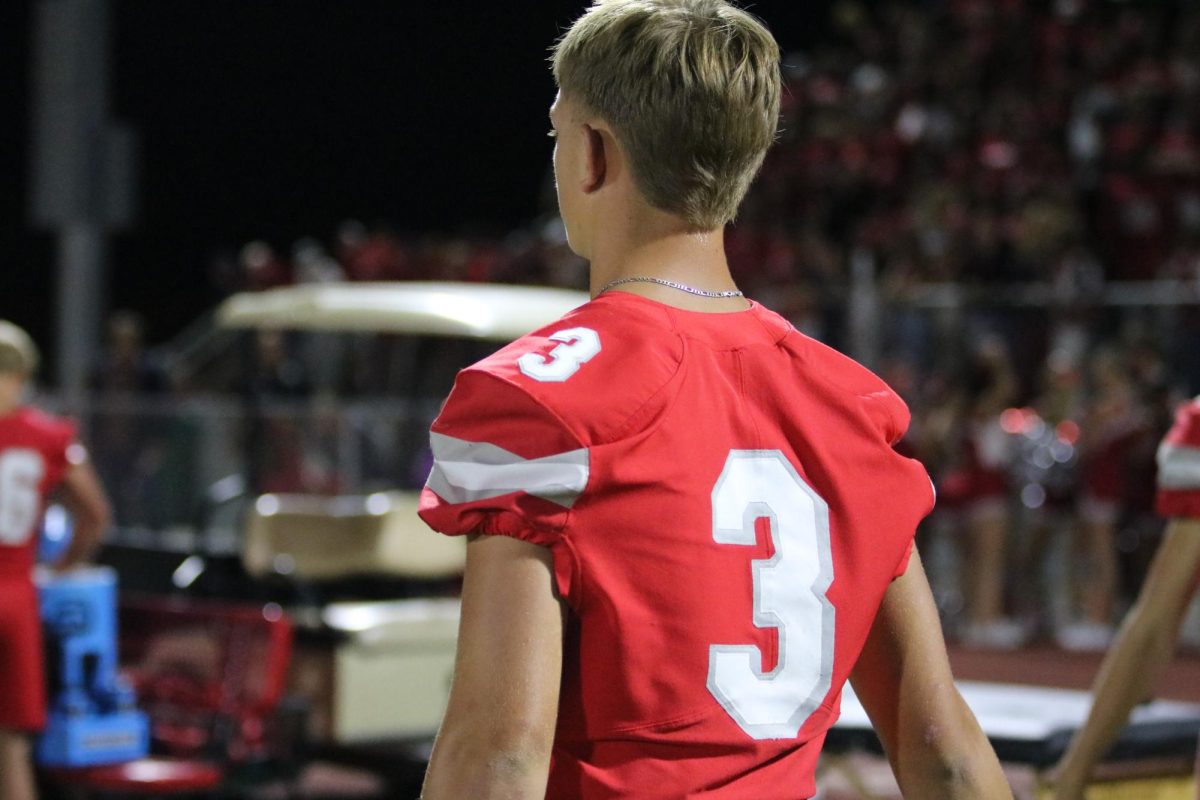 Connor Davey on the sideline during the game against Platte Valley. 