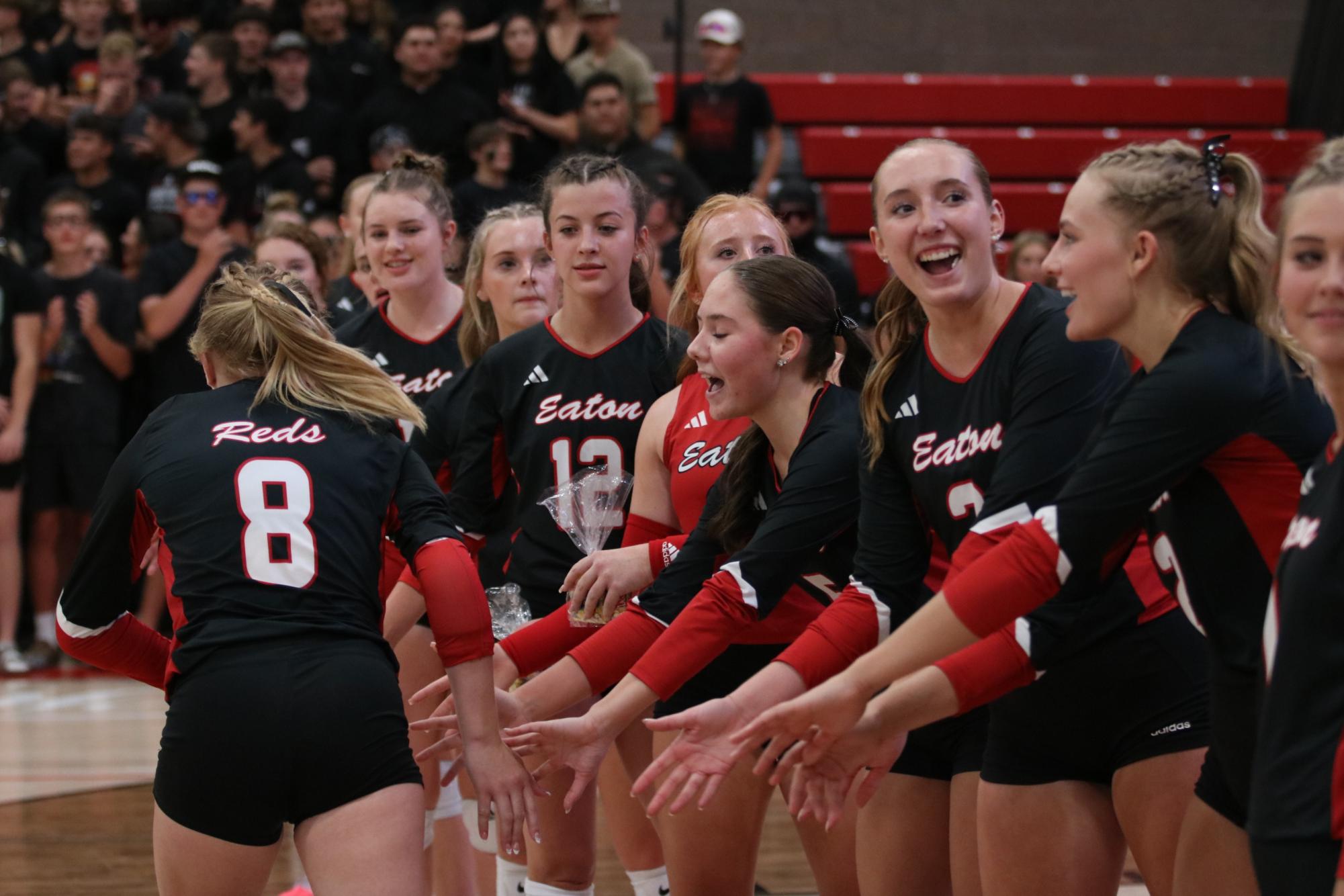 Eaton high school volleyball battles rival team University high school