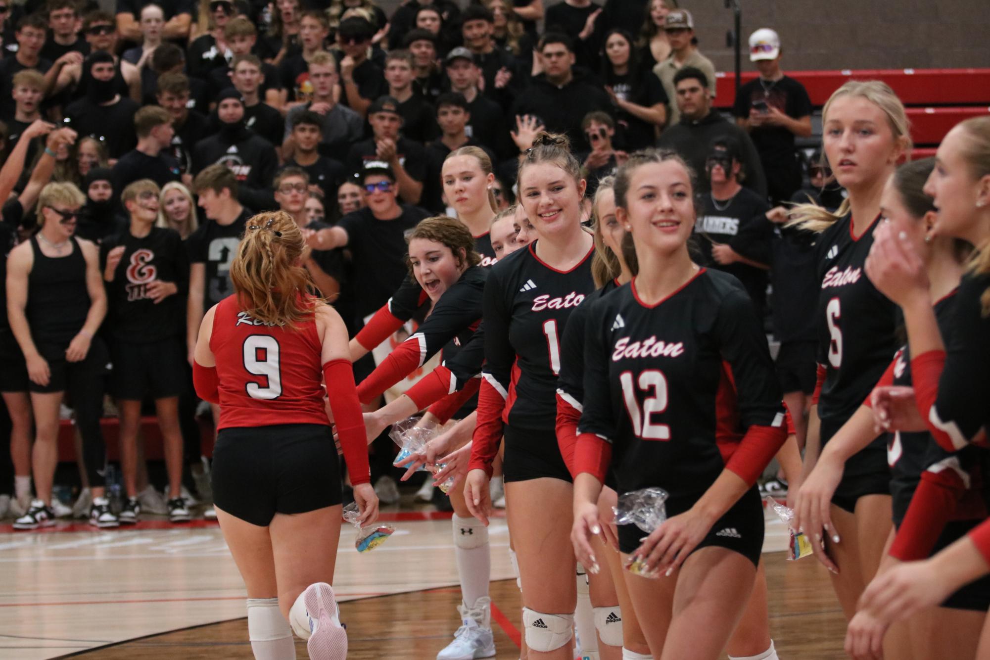 Eaton high school volleyball battles rival team University high school