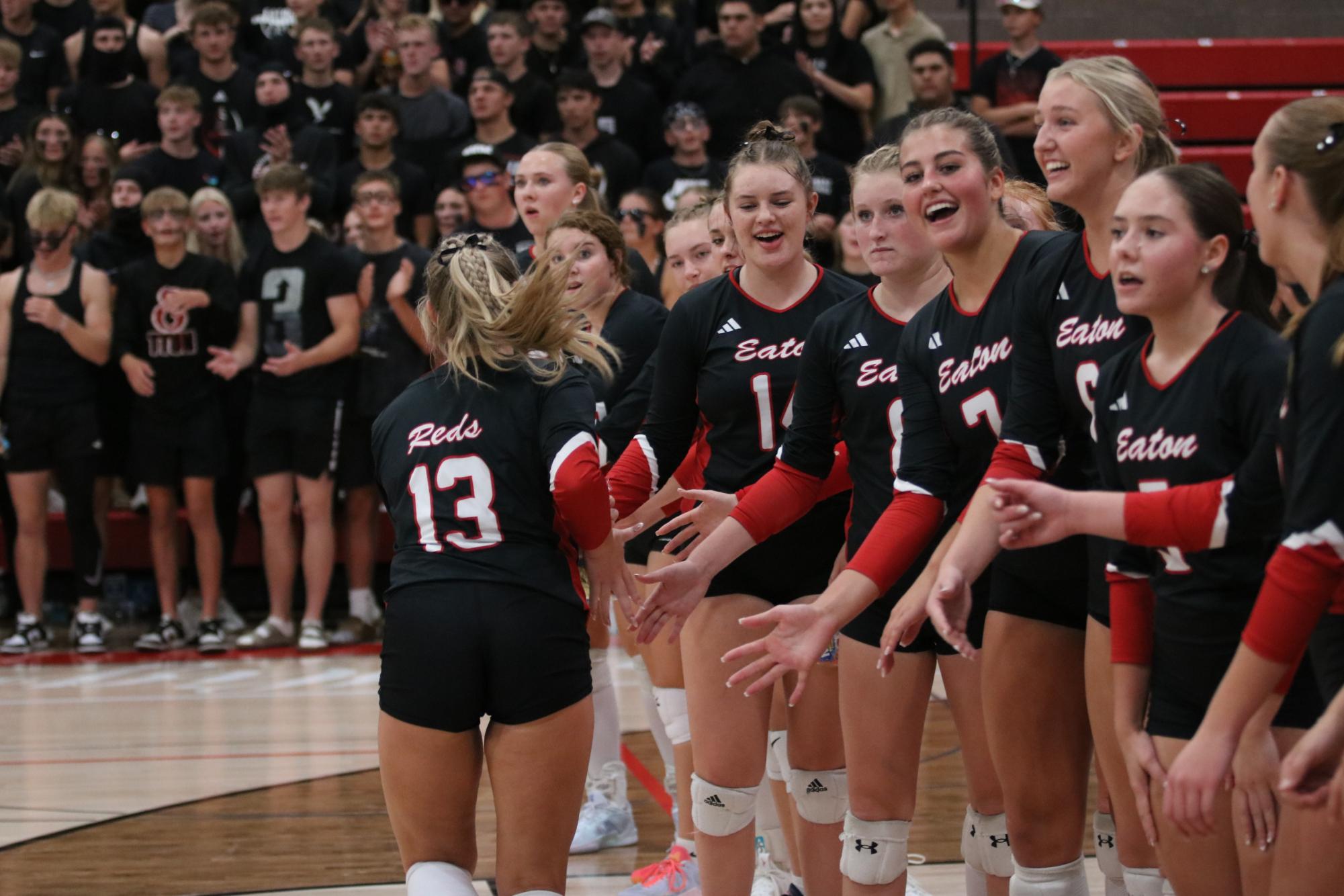 Eaton high school volleyball battles rival team University high school