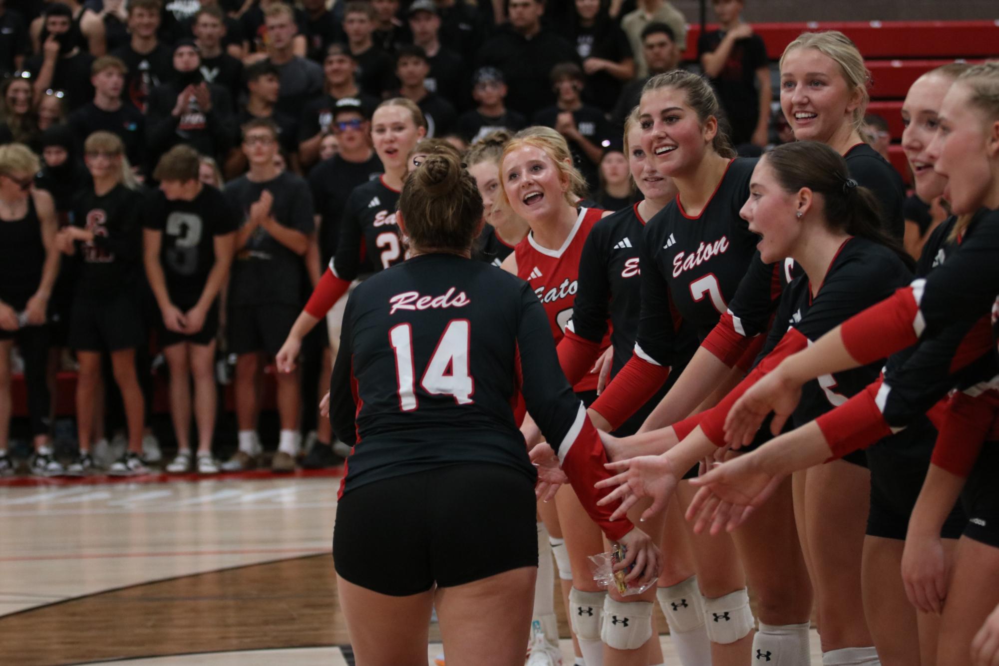 Eaton high school volleyball battles rival team University high school