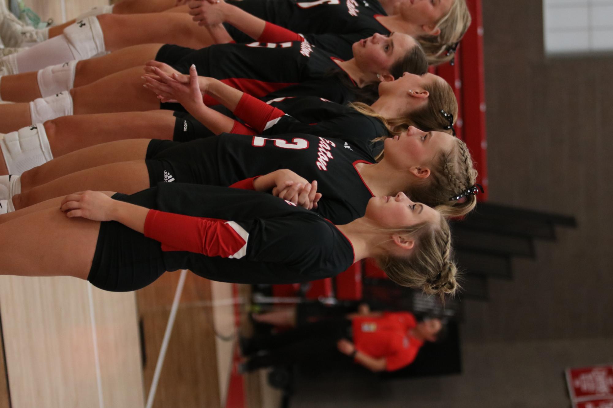 Eaton high school volleyball battles rival team University high school