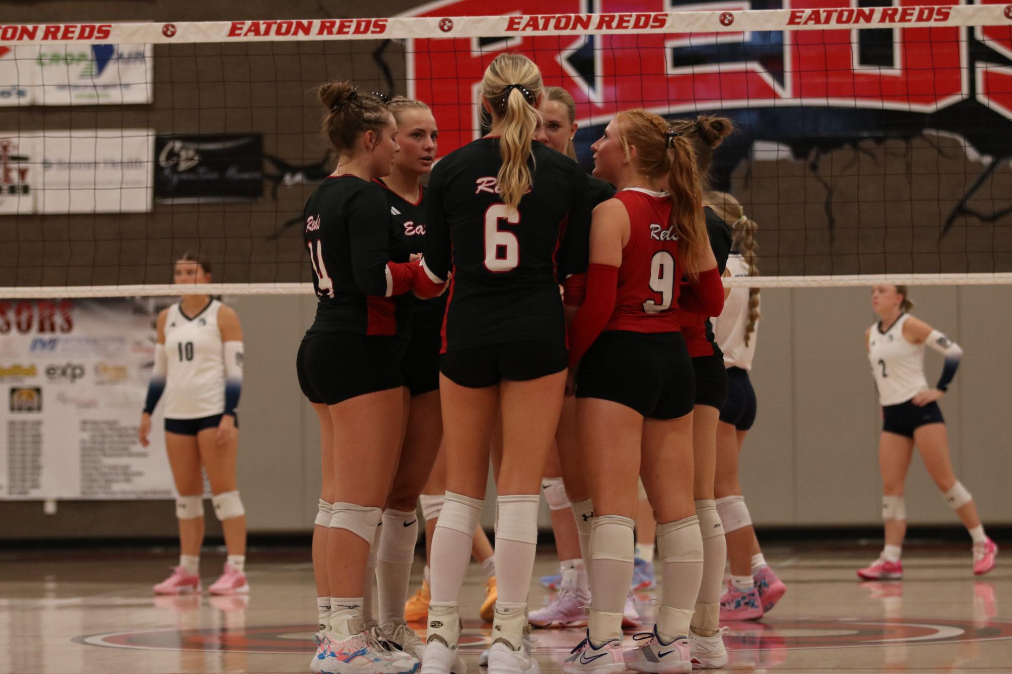 Eaton high school volleyball battles rival team University high school