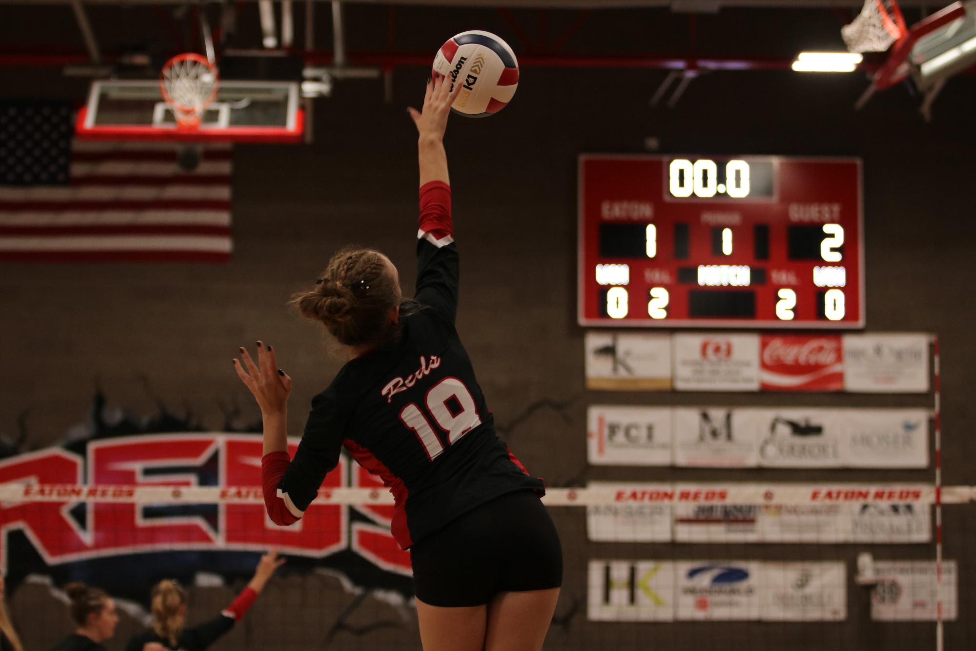 Eaton high school volleyball battles rival team University high school