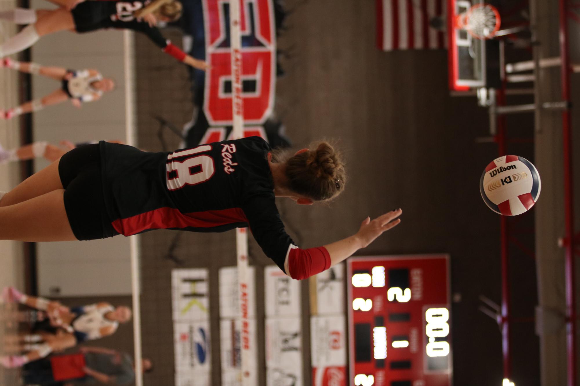 Eaton high school volleyball battles rival team University high school