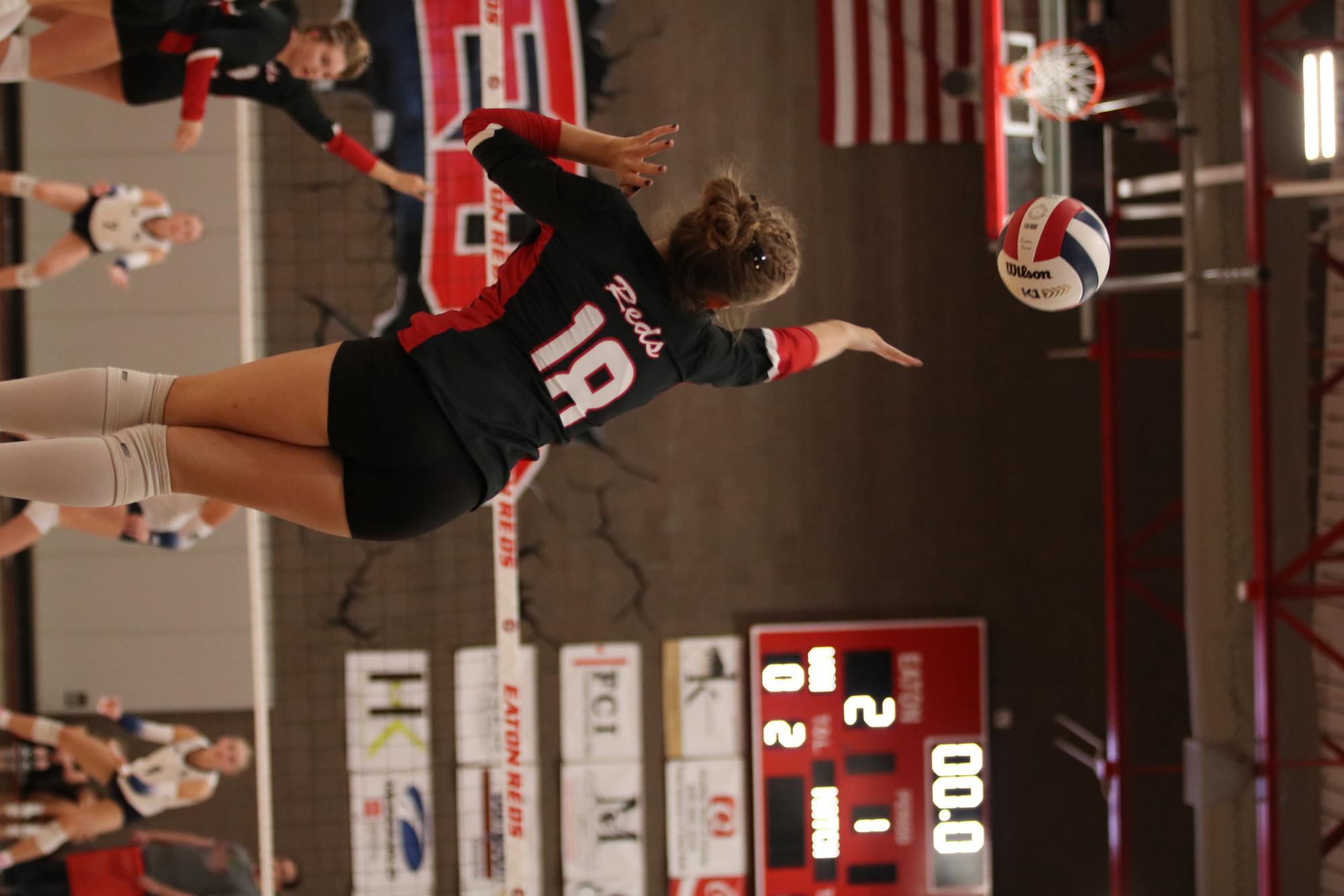 Eaton high school volleyball battles rival team University high school