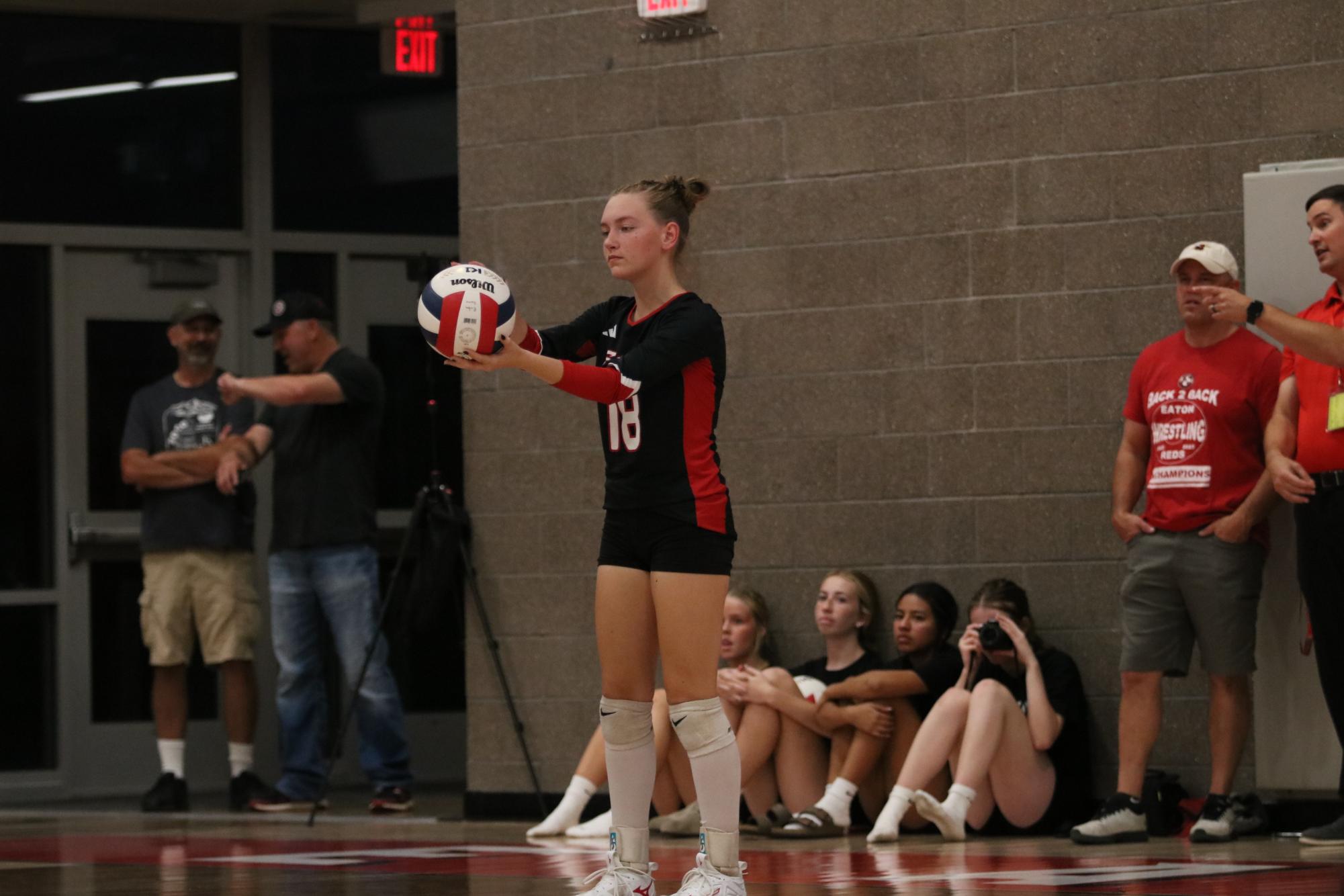 Eaton high school volleyball battles rival team University high school