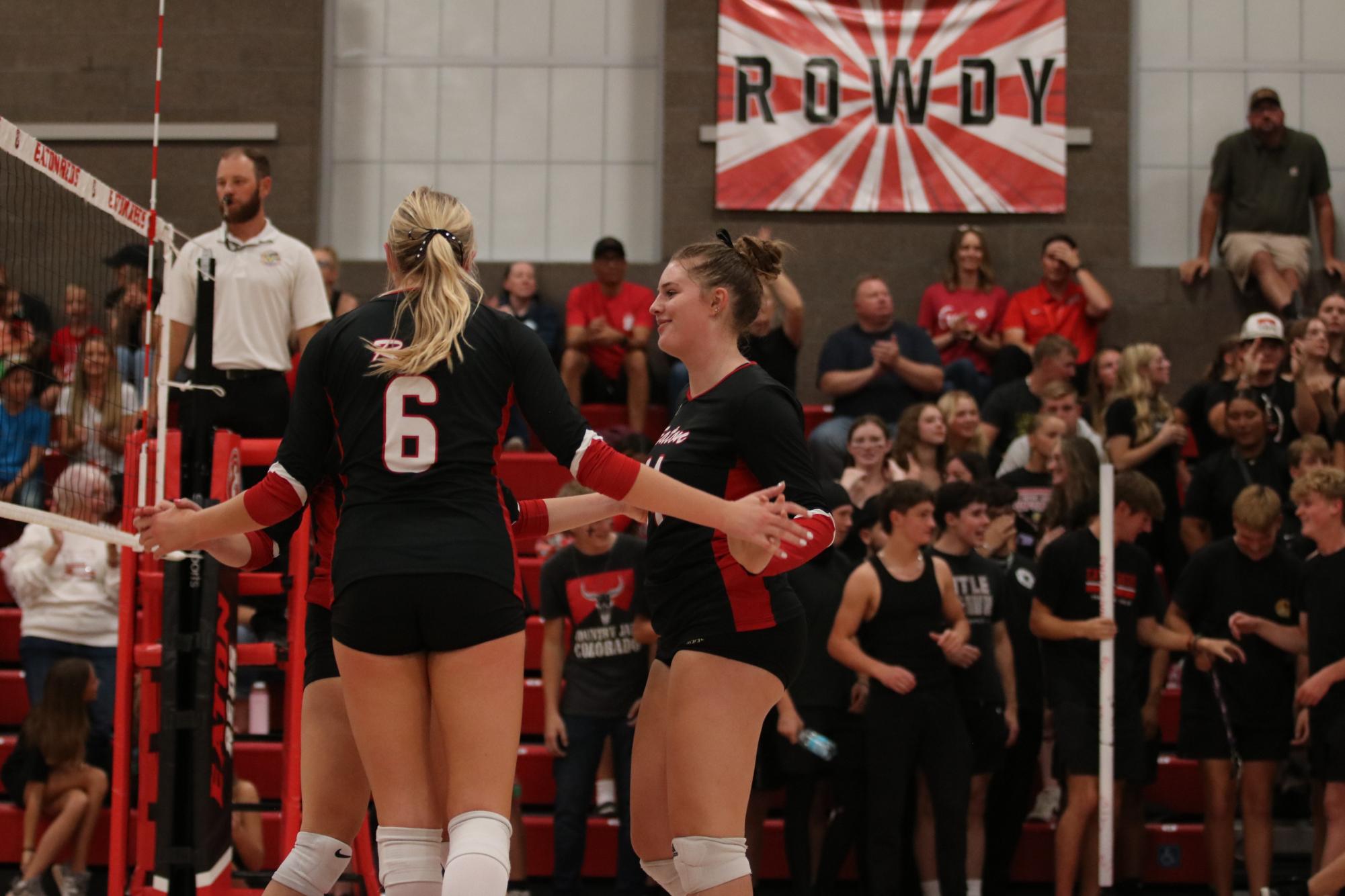 Eaton high school volleyball battles rival team University high school