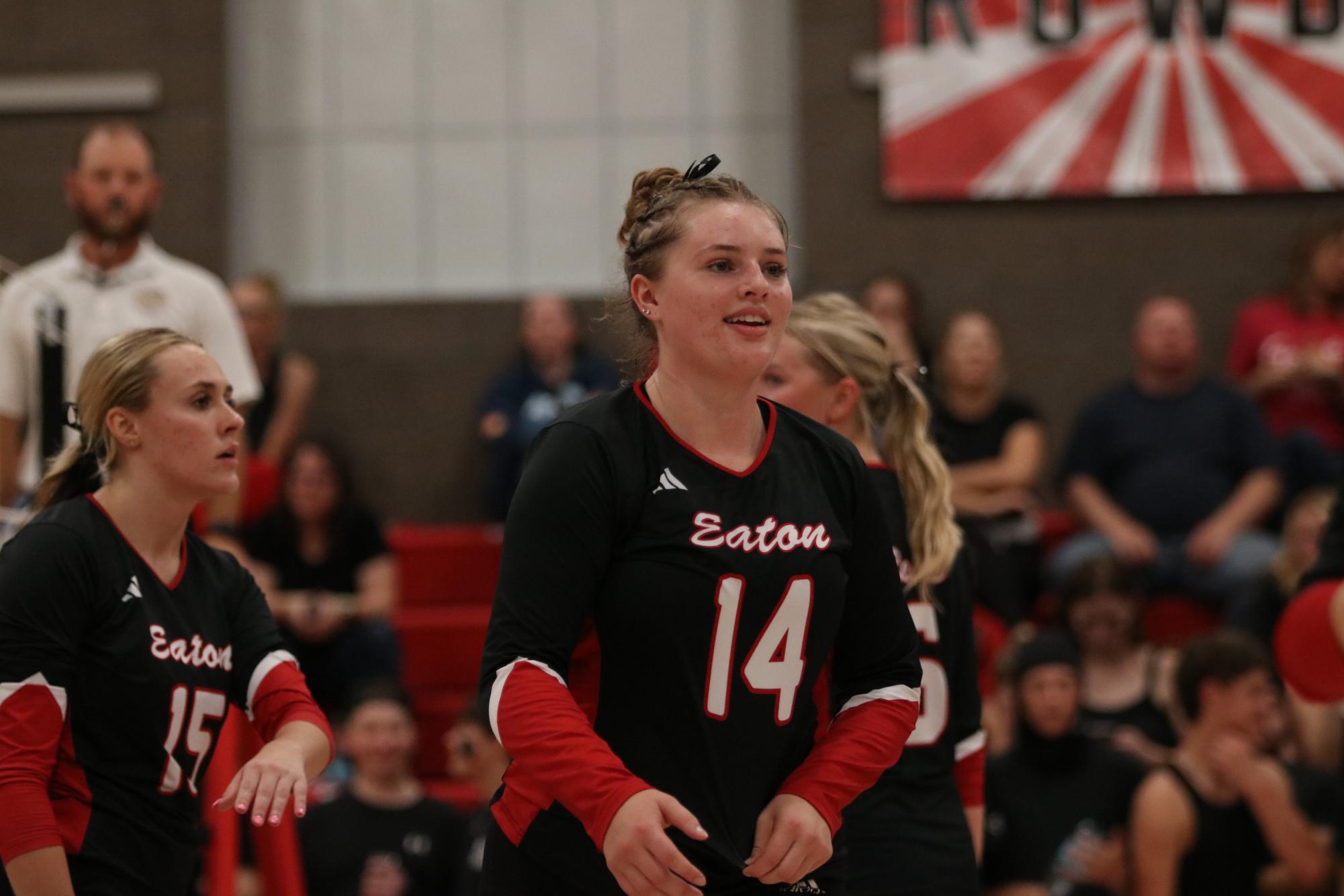 Eaton high school volleyball battles rival team University high school