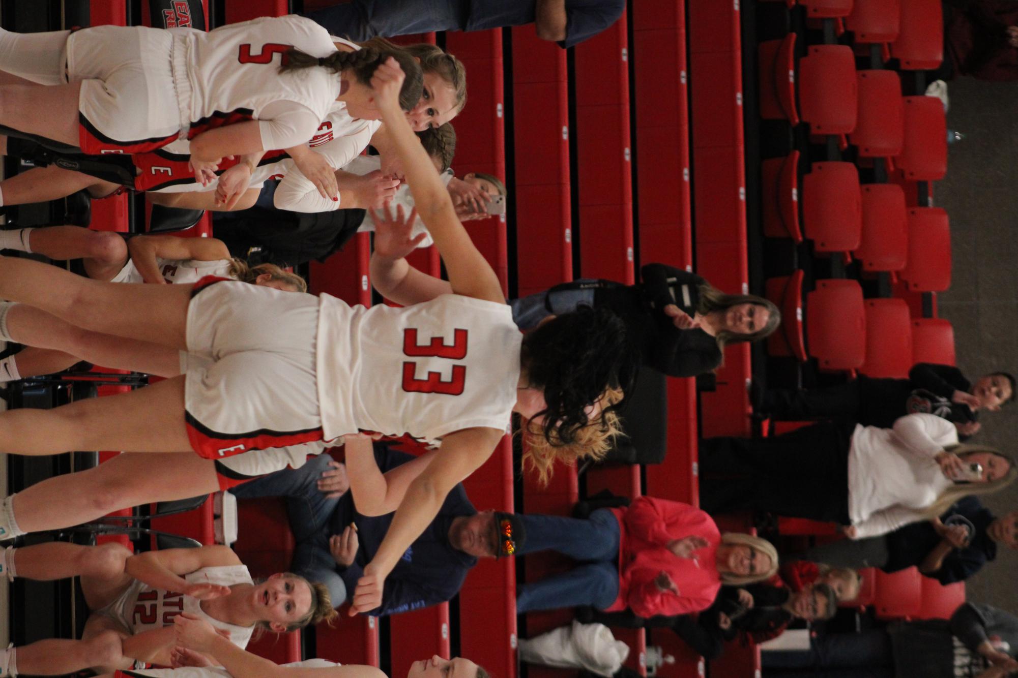 Intense action on the court