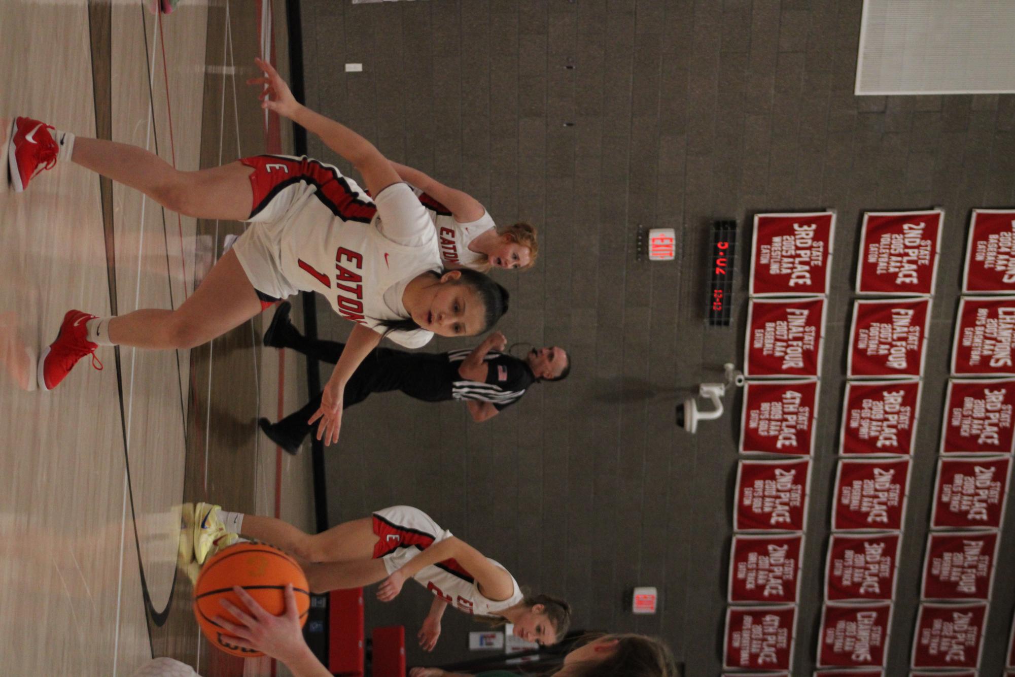 Intense action on the court