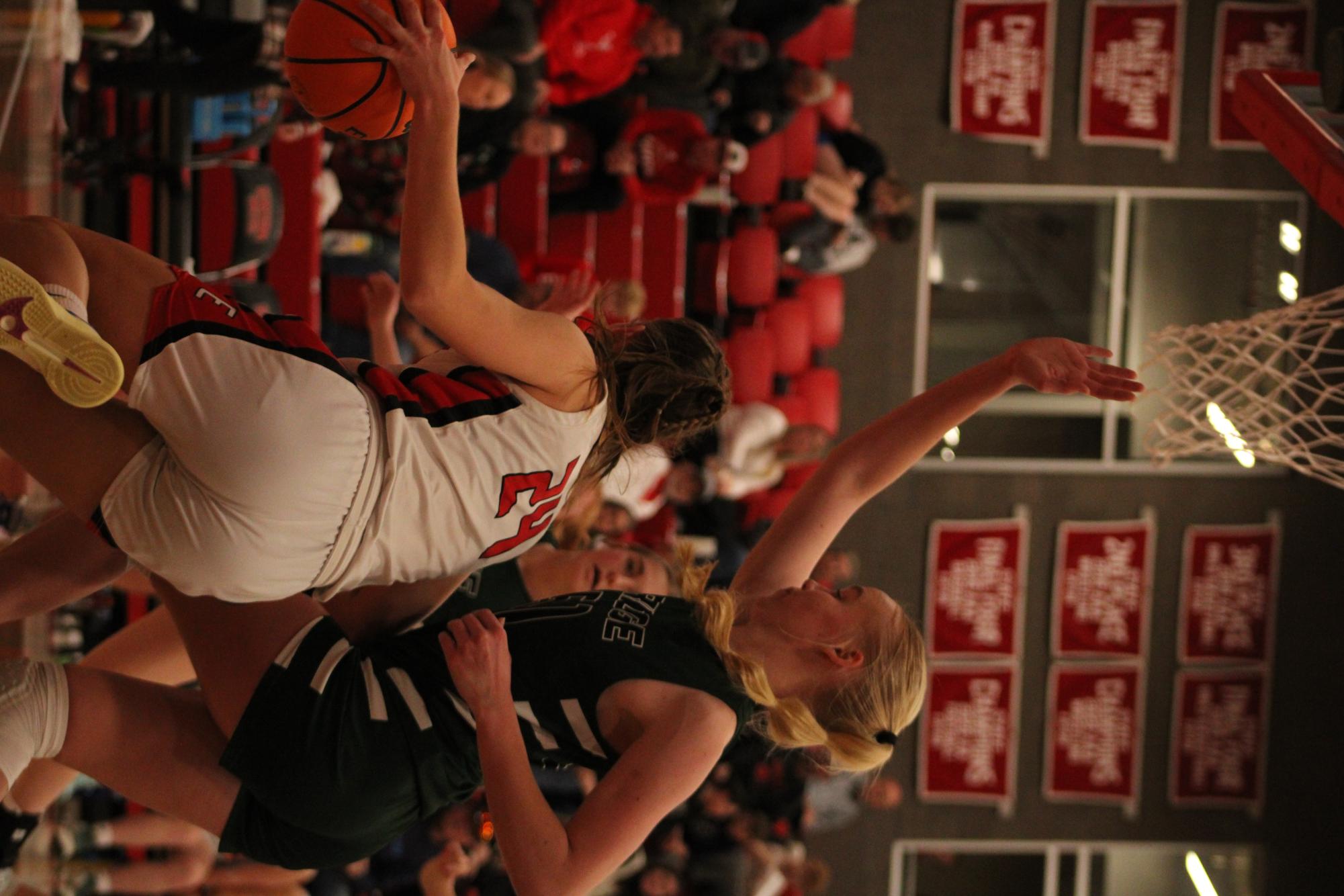 Intense action on the court