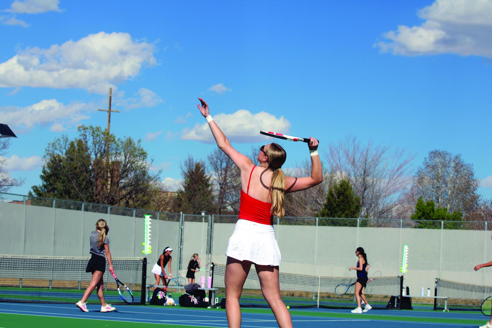 Eaton varsity tennis vs Timnath