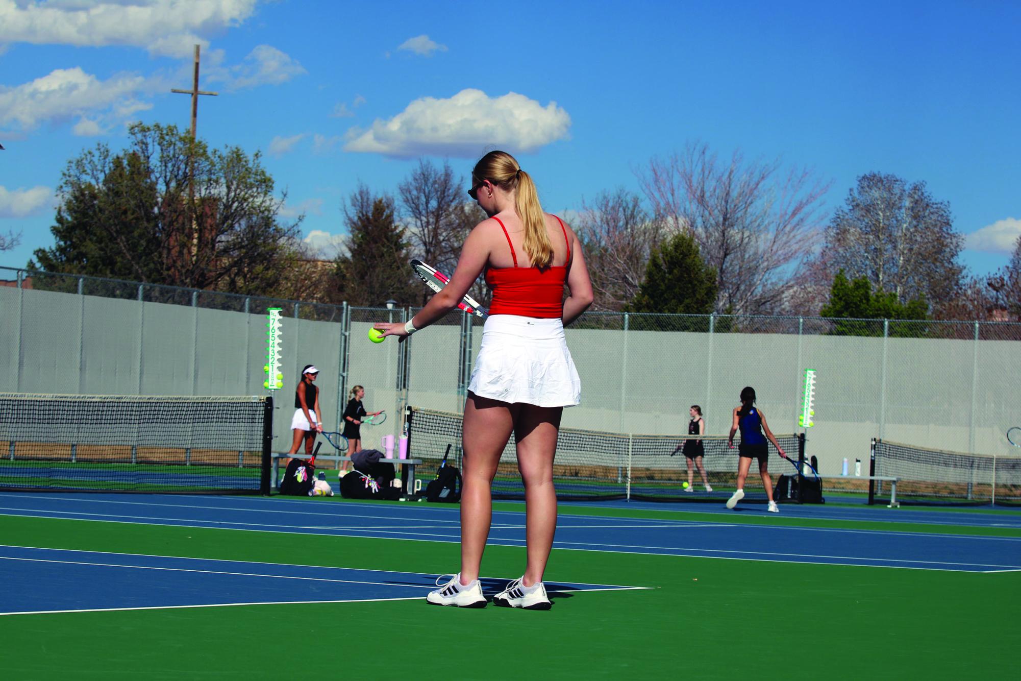 Eaton varsity tennis vs Timnath
