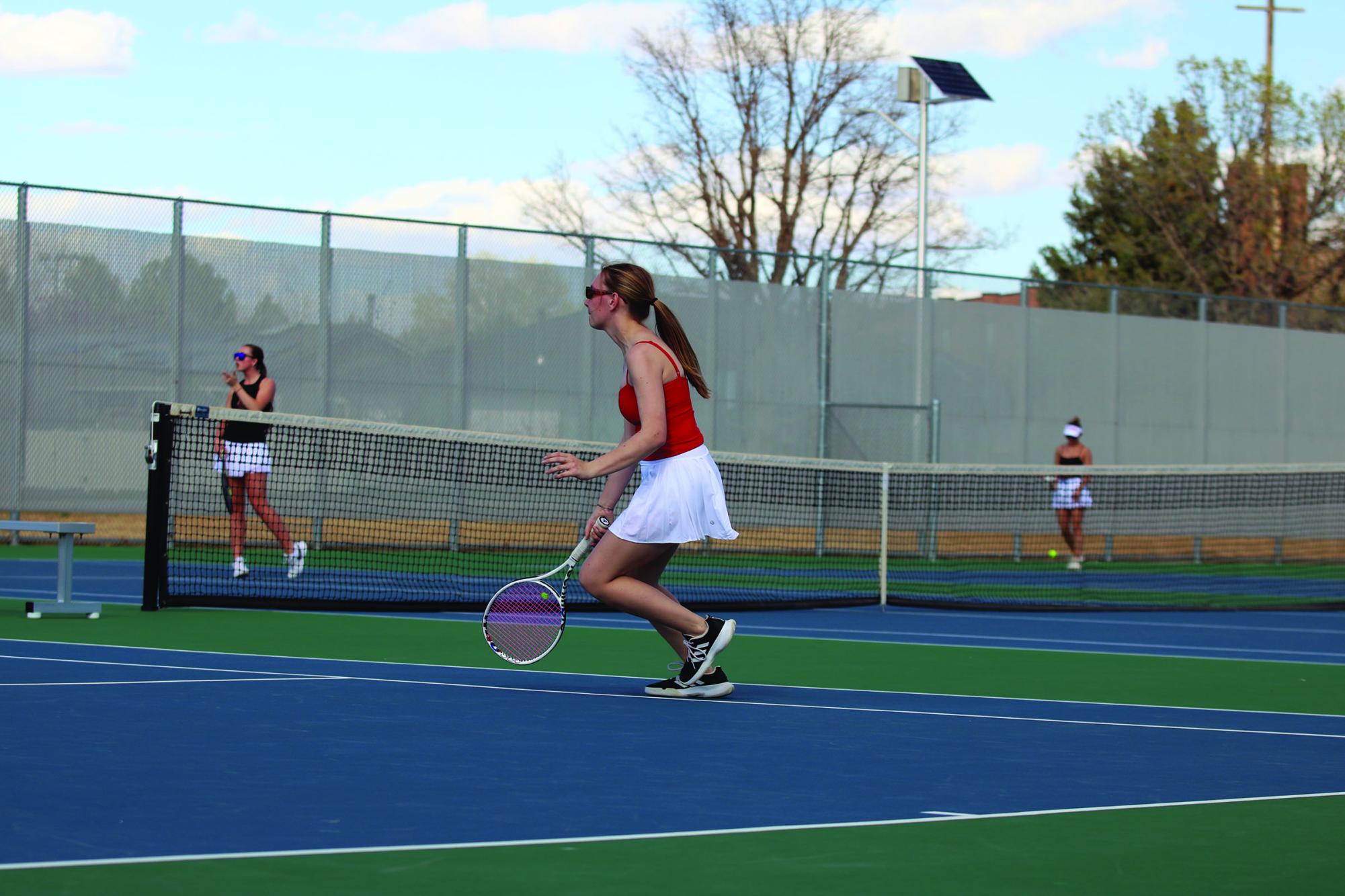 Eaton varsity tennis vs Timnath